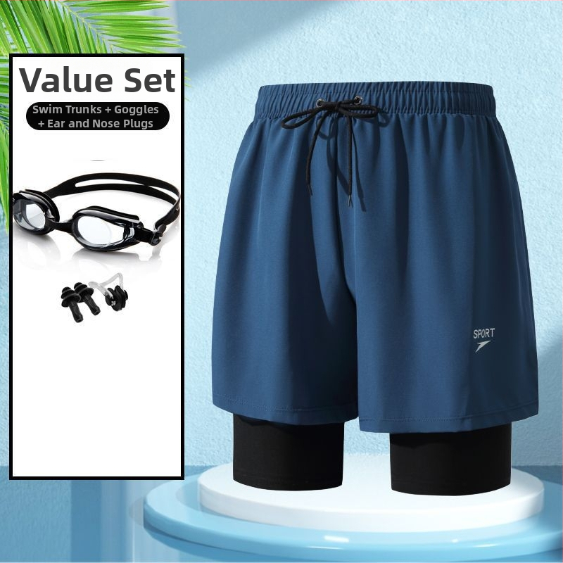 Unisex divslāņu vaļīgi peldkostīmu šorti, poliestera-spandeks maisījums, līdz 30% spandeksa, bokser styling