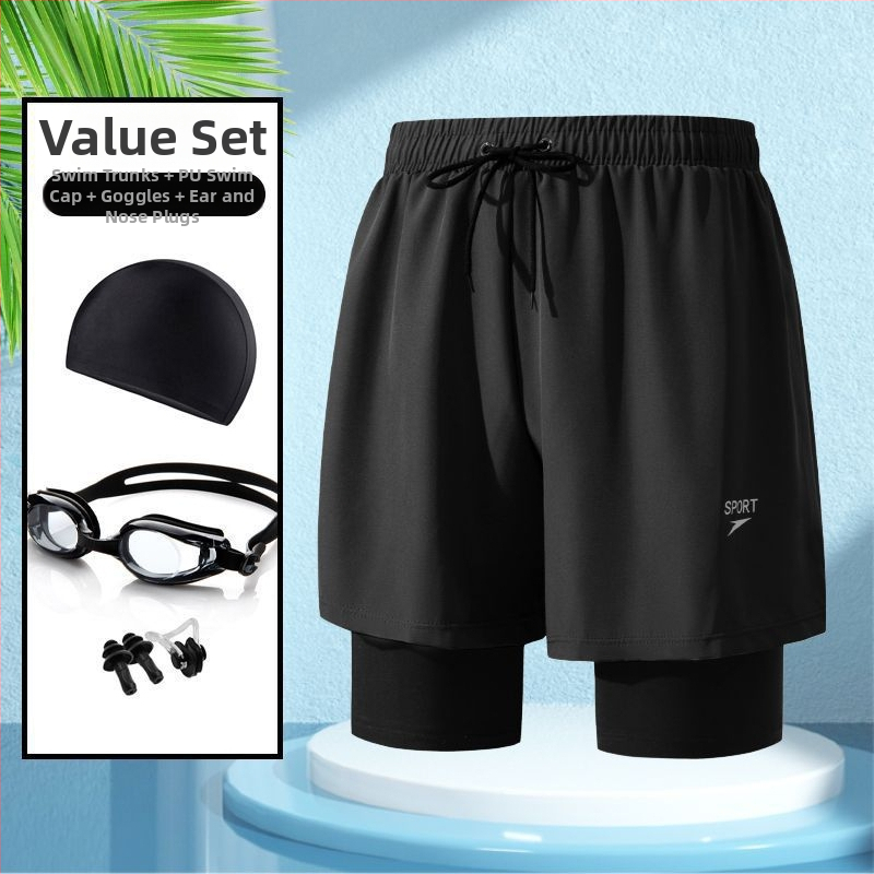 Unisex divslāņu vaļīgi peldkostīmu šorti, poliestera-spandeks maisījums, līdz 30% spandeksa, bokser styling