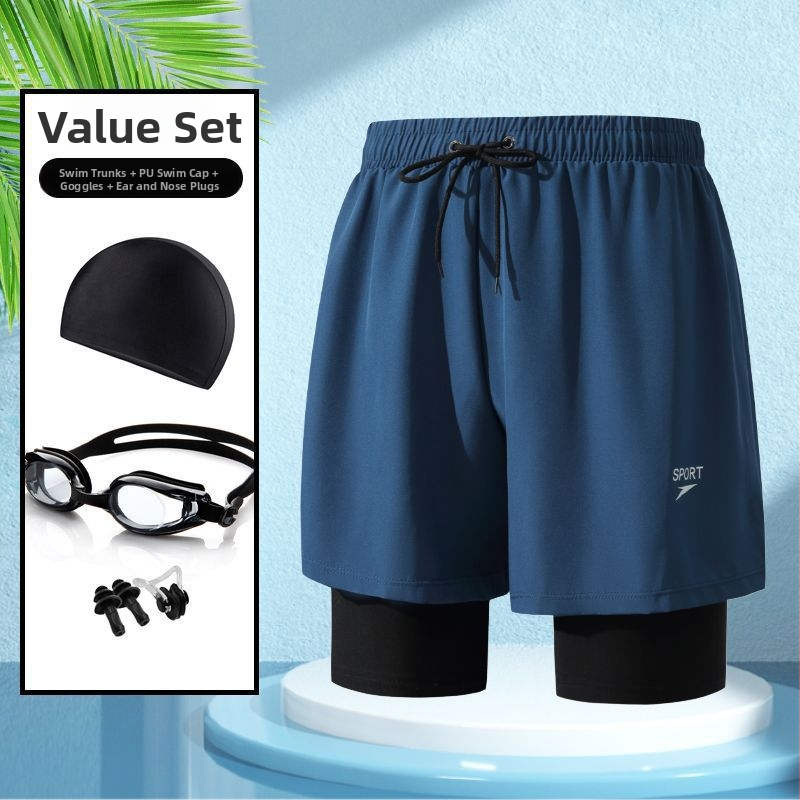 Unisex divslāņu vaļīgi peldkostīmu šorti, poliestera-spandeks maisījums, līdz 30% spandeksa, bokser styling