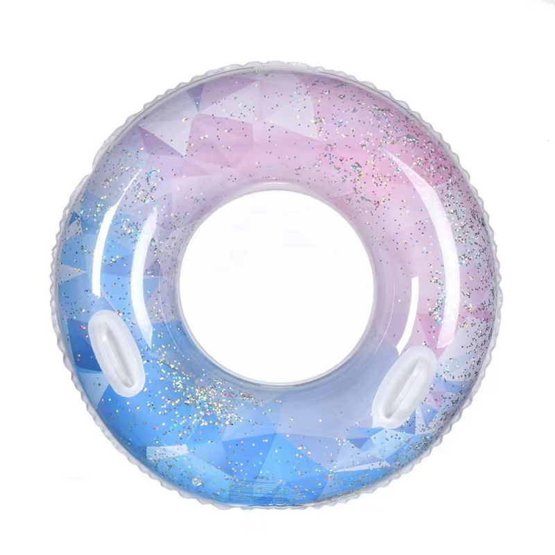 Lan Hua prsten za plivanje za odrasle, s debelom drškom, dvostruka komora, ekološki PVC 0,21 mm, otisak