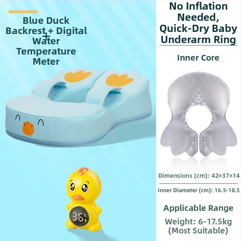 Dječji plivački prsten u obliku patke, dizajn ispod pazuha, bez napuhavanja, brzo suši, Dodjay