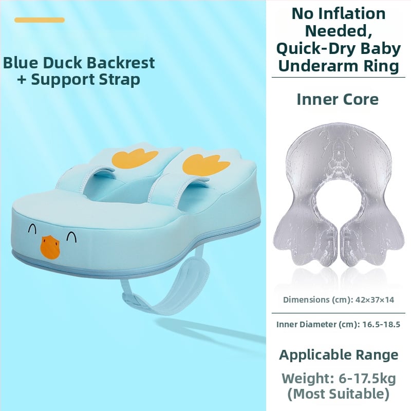 Dječji plivački prsten u obliku patke, dizajn ispod pazuha, bez napuhavanja, brzo suši, Dodjay