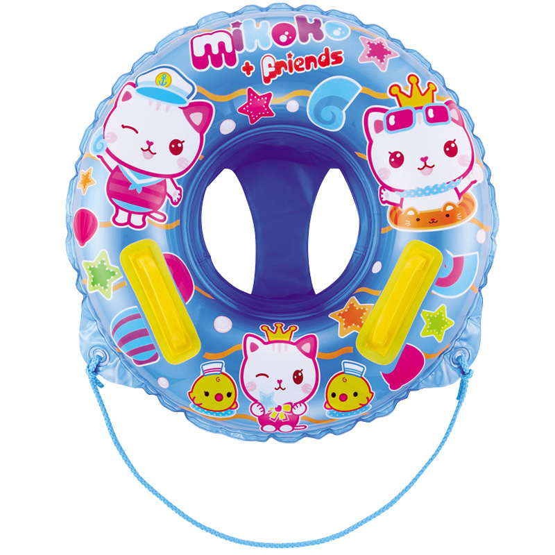 Dječji plivački prsten PVC s karikaturnim uzorkom, podrška ispod pazuha i sjedalo, za djecu 1–5 godina