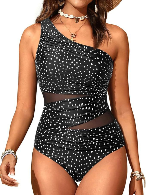 Sievietēm viengabala peldkostīms, vienkrāsains, ar pildītiem krūšu kausiem, bez metāla atbalsta, nailons 82%, poliestera oderē ar 20% elastānu, auduma svars 240 g/m², bez piedurknēm