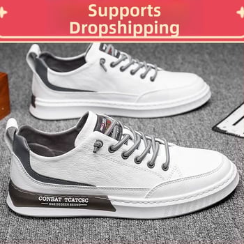 Vyriski skate bateliai iš dviejų sluoksnių karvų odos, smailus pirštas, žemas viršus, gumos padas, PU įdėklas