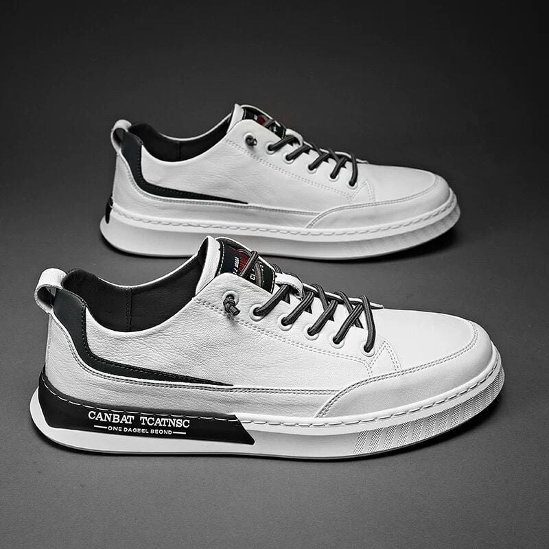 Vyriski skate bateliai iš dviejų sluoksnių karvų odos, smailus pirštas, žemas viršus, gumos padas, PU įdėklas