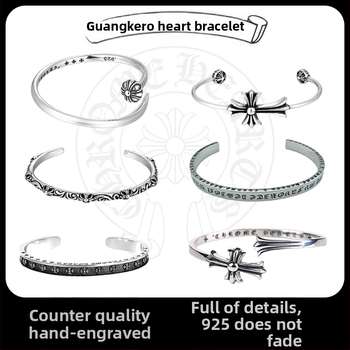 Apyrankė su kryžiumi ir kauliukų pakabuku, 925 sidabras, unisex, hip-hop stilius