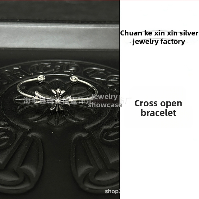 Apyrankė su kryžiumi ir kauliukų pakabuku, 925 sidabras, unisex, hip-hop stilius