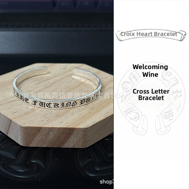 Apyrankė su kryžiumi ir kauliukų pakabuku, 925 sidabras, unisex, hip-hop stilius