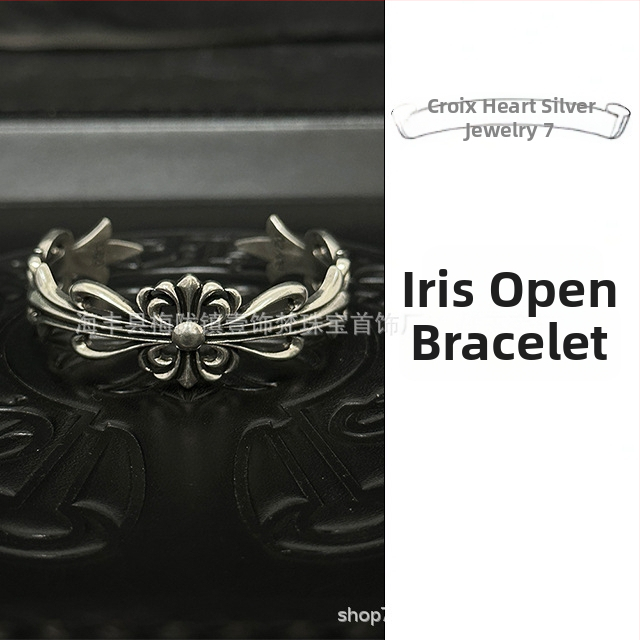 Apyrankė su kryžiumi ir kauliukų pakabuku, 925 sidabras, unisex, hip-hop stilius