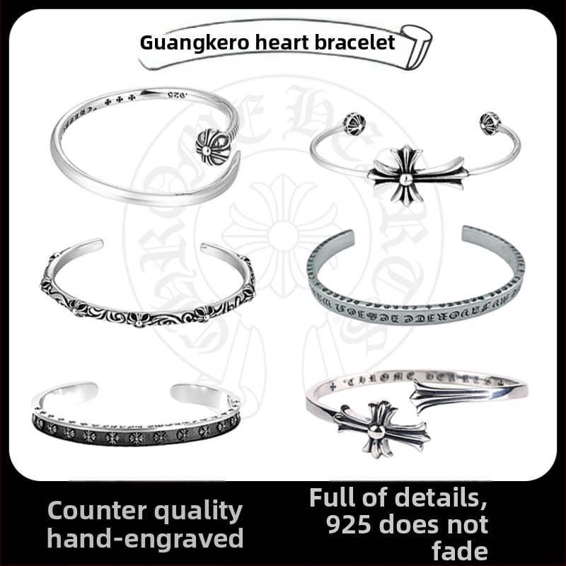 Apyrankė su kryžiumi ir kauliukų pakabuku, 925 sidabras, unisex, hip-hop stilius