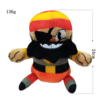 Cuphead Show plüüsnukk – animatsioonistiilne tegelane, täidis PP kiud, pakend võrgukotiga, kohandamisvalik, sobib 7–14-aastastele