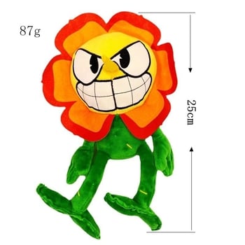 Cuphead Show plüüsnukk – animatsioonistiilne tegelane, täidis PP kiud, pakend võrgukotiga, kohandamisvalik, sobib 7–14-aastastele