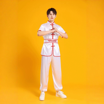 Etniniai trumposdrabu komplektas drakonų ir liūto šokiams, juosmens būgnų kostiumas, kovos menai, Yangko - Chenille audinys su Spandex, unisex, 2023 m. rudens leidimas, tinka 25–29 metų