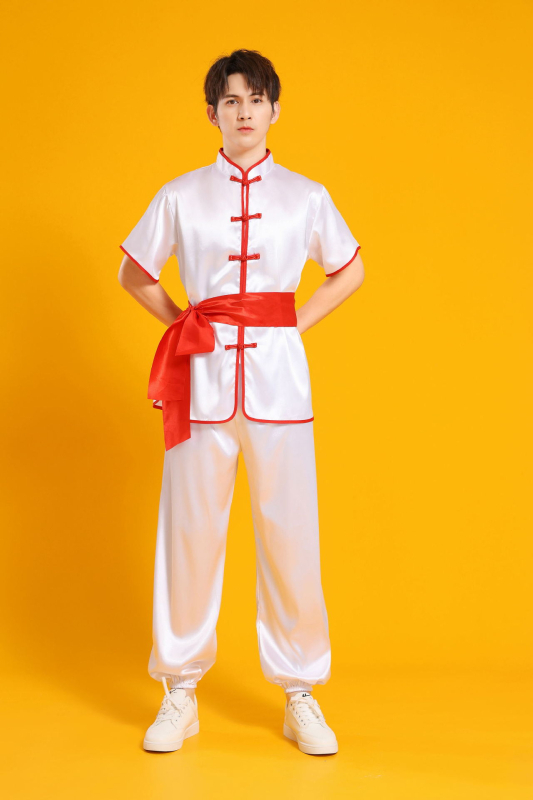 Etniniai trumposdrabu komplektas drakonų ir liūto šokiams, juosmens būgnų kostiumas, kovos menai, Yangko - Chenille audinys su Spandex, unisex, 2023 m. rudens leidimas, tinka 25–29 metų