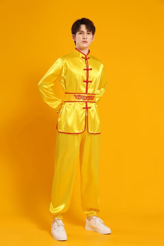 Etniniai trumposdrabu komplektas drakonų ir liūto šokiams, juosmens būgnų kostiumas, kovos menai, Yangko - Chenille audinys su Spandex, unisex, 2023 m. rudens leidimas, tinka 25–29 metų