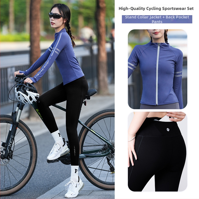 Unisex kelio dviratininkų komplektas – drėgmės pašalinimas, greitas džiovinimas, dryžuotas raštas, rudens sezonas