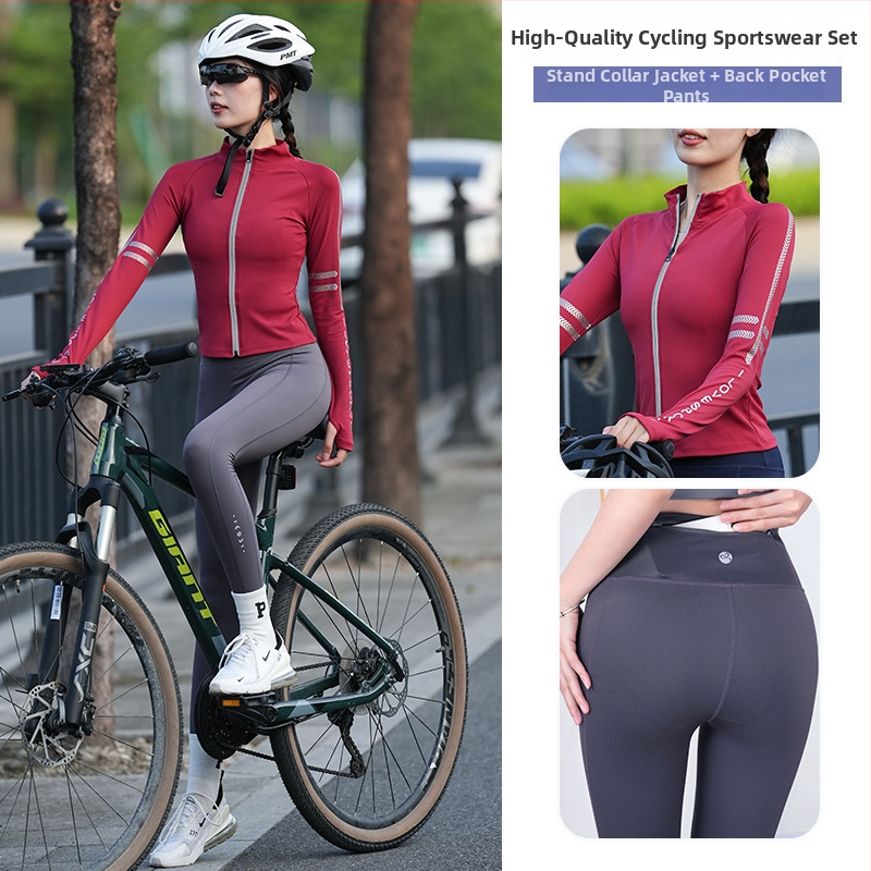 Unisex kelio dviratininkų komplektas – drėgmės pašalinimas, greitas džiovinimas, dryžuotas raštas, rudens sezonas