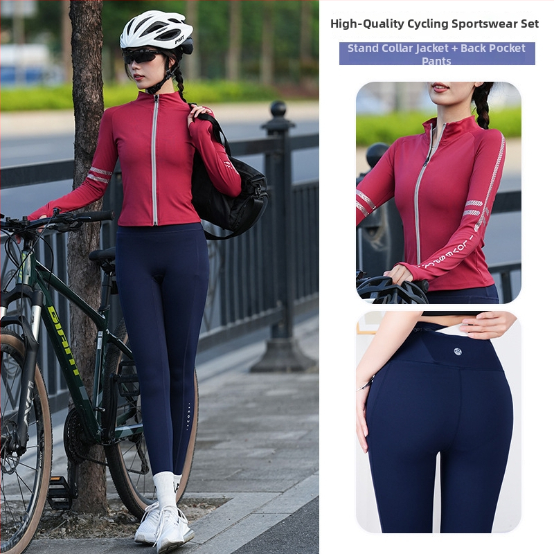 Unisex kelio dviratininkų komplektas – drėgmės pašalinimas, greitas džiovinimas, dryžuotas raštas, rudens sezonas