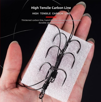 Fishing Hook Set: String and Anchor Hooks for Carp and Spearfish, No Barbs