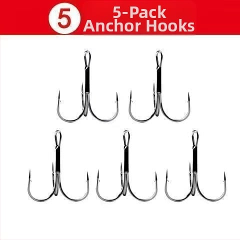 Fishing Hook Set: String and Anchor Hooks for Carp and Spearfish, No Barbs