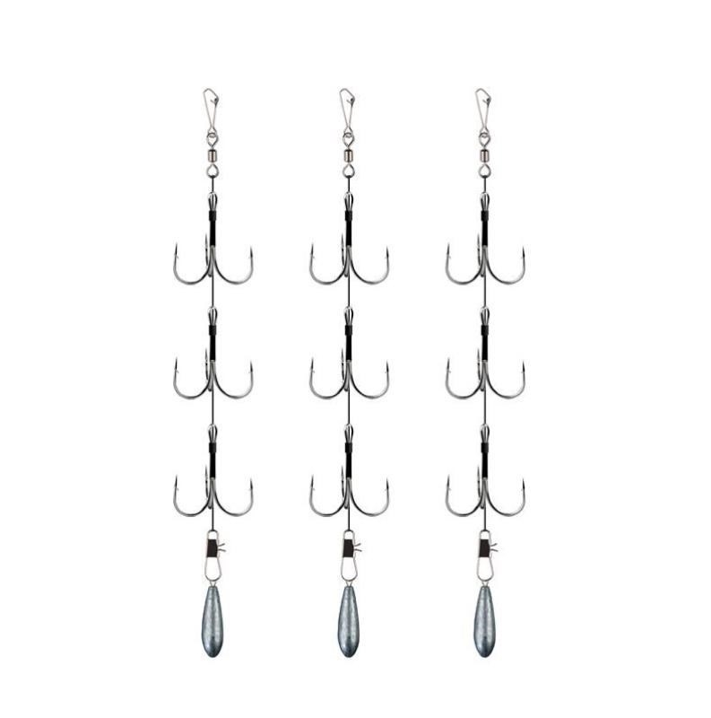 Fishing Hook Set: String and Anchor Hooks for Carp and Spearfish, No Barbs