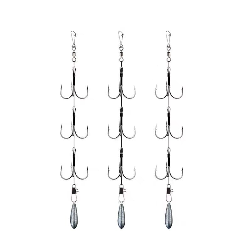 Fishing Hook Set: String and Anchor Hooks for Carp and Spearfish, No Barbs