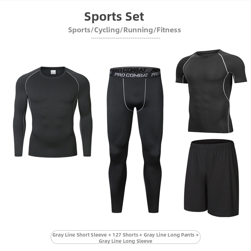 Četru gabalu fitnesa komplekts ar augstu elastību un ātru žāvēšanu, Milk Silk Spandex audums, īsās piedurknes un īsās bikses