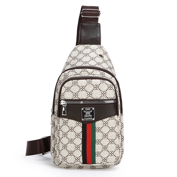 Férfi mellkas táska, PU anyag, geometriai minta, poliészter bélés, utazáshoz