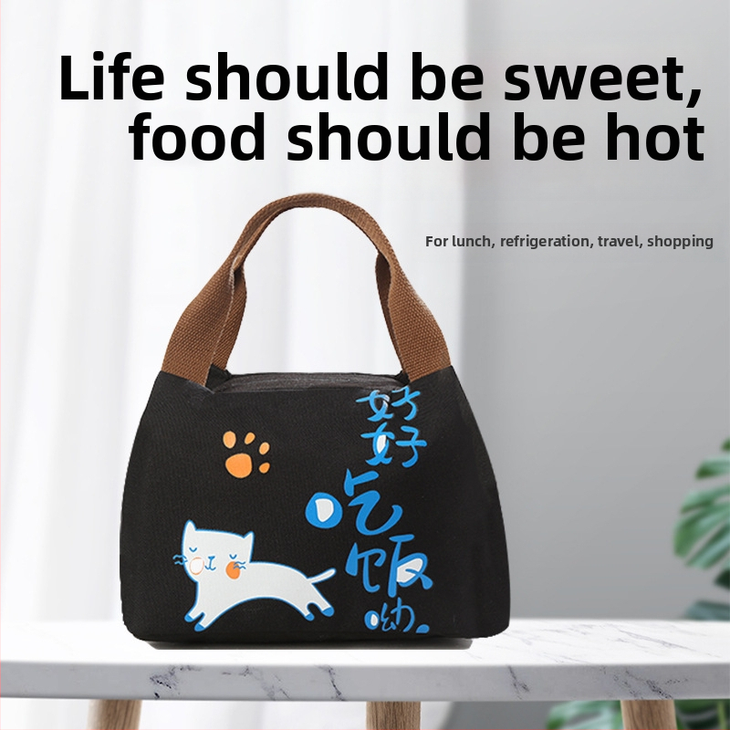 BNRU Kórejský štýl tašky na obed so tepelnou izoláciou, vodeodolná, moderný minimalistický štýl, model 006