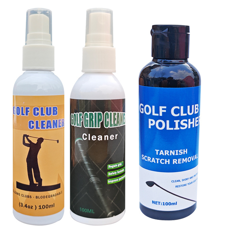 Golfa kluba tīrītājs – virsmas sprejs dzelzs klubu un puttera tīrīšanai; noņem netīrumus, zāli un smiltis; svars 150 g; logotipa drukāšana pieejama; pielāgošana