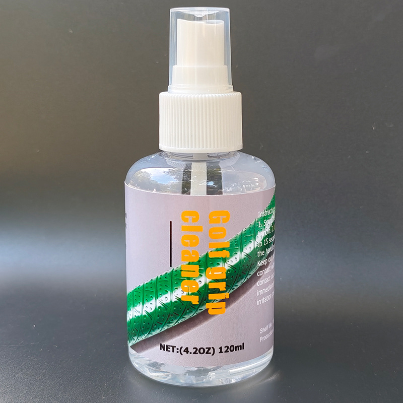 Golfa kluba tīrītājs – virsmas sprejs dzelzs klubu un puttera tīrīšanai; noņem netīrumus, zāli un smiltis; svars 150 g; logotipa drukāšana pieejama; pielāgošana