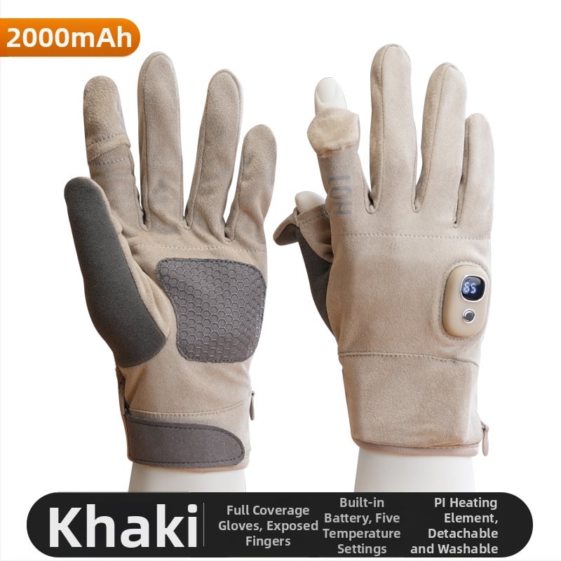 Elektriskās apkures cimdi – Uzlādējami, Flīsa materiāls, Unisex, Slēpošanai