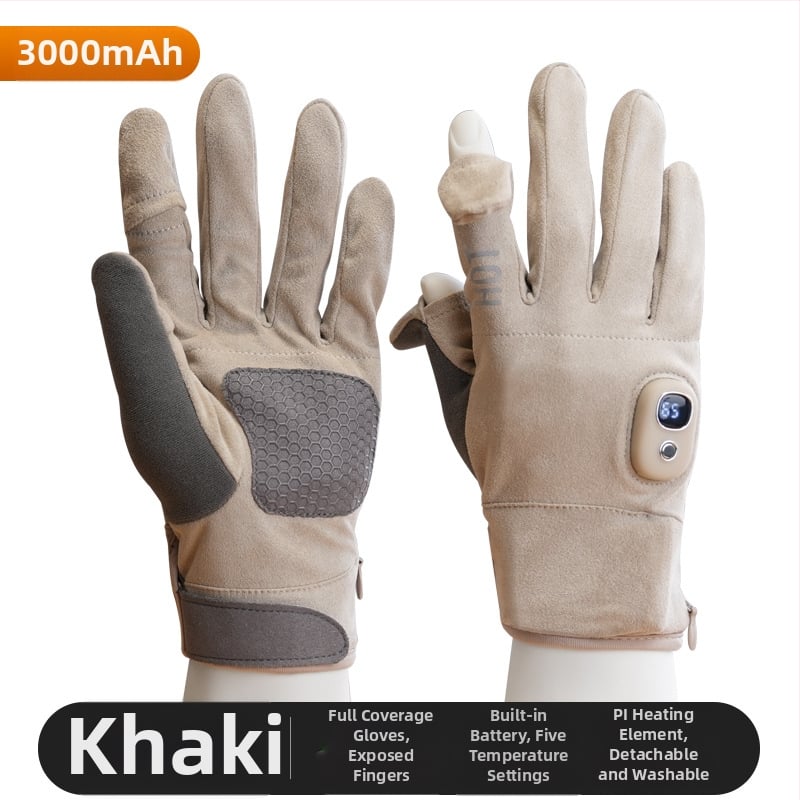 Elektriskās apkures cimdi – Uzlādējami, Flīsa materiāls, Unisex, Slēpošanai