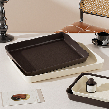 Plastmasas taisnstūra trauks ar koka graudu imitāciju, retro stils, PP materiāls, piemērots ēdienam un dzērieniem, nav mikroviļņu drošs