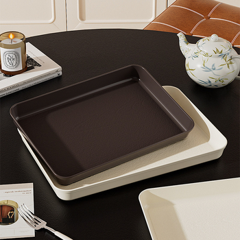 Plastmasas taisnstūra trauks ar koka graudu imitāciju, retro stils, PP materiāls, piemērots ēdienam un dzērieniem, nav mikroviļņu drošs