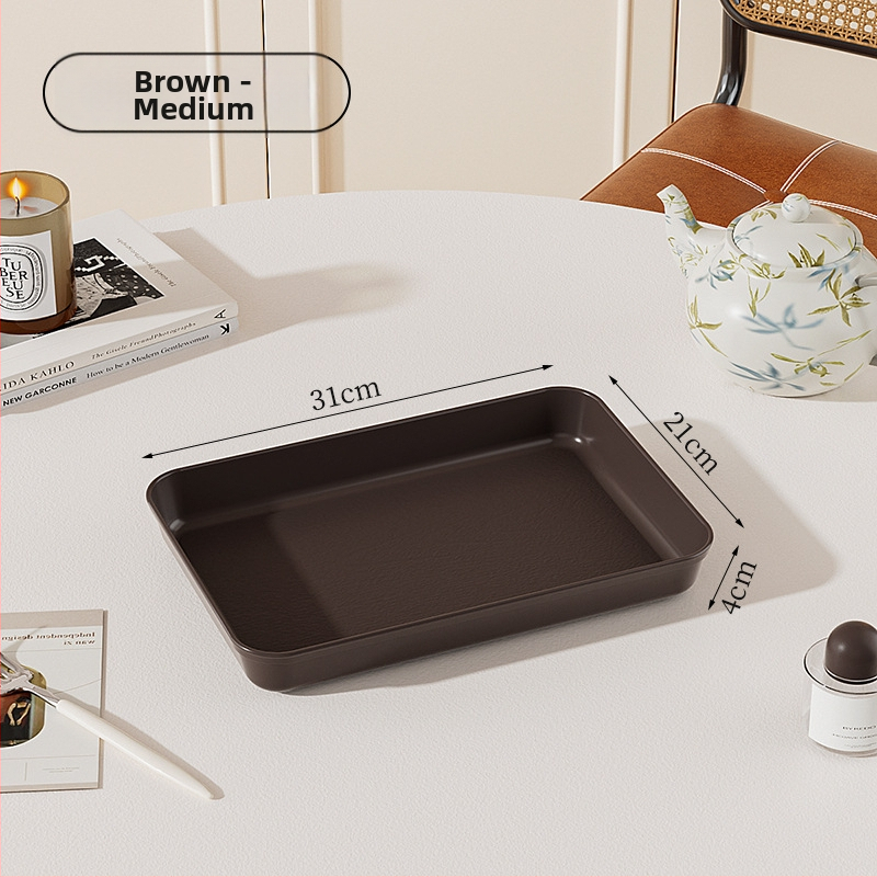 Plastmasas taisnstūra trauks ar koka graudu imitāciju, retro stils, PP materiāls, piemērots ēdienam un dzērieniem, nav mikroviļņu drošs