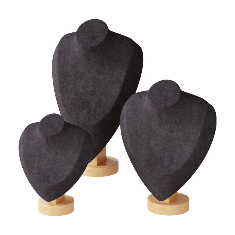 Suport de afișare coliere pentru birou — Raft bijuterii, Lemn de pin + țesătură, Stil modern minimalist, Un nivel