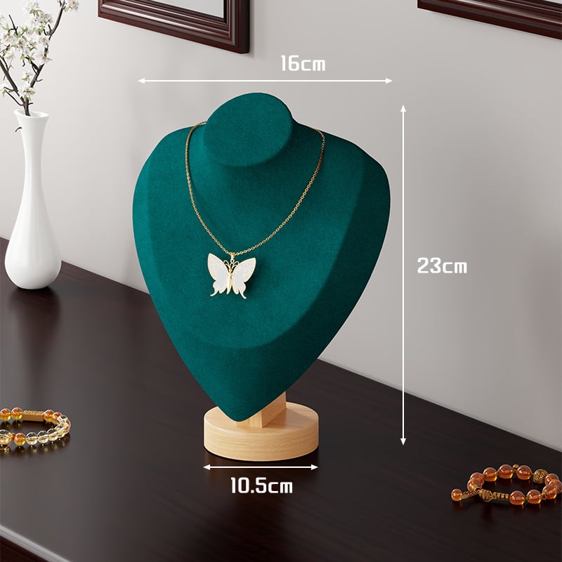 Suport de afișare coliere pentru birou — Raft bijuterii, Lemn de pin + țesătură, Stil modern minimalist, Un nivel