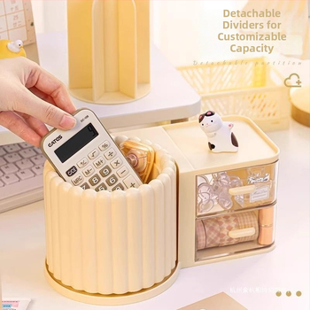 Griezā viss vienā pildspalu turētājs un rakstāmgalda organizētājs, mūsdienīgs minimālisms, liela ietilpība (Materiāli: ABS+PS+PP+HIPS; Pielāgojama; Izdots 2023; Stils: Modernā vienkāršība)