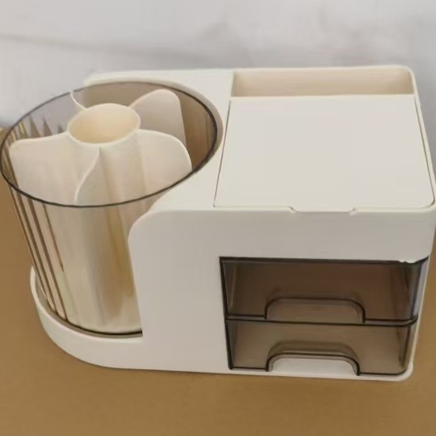 Griezā viss vienā pildspalu turētājs un rakstāmgalda organizētājs, mūsdienīgs minimālisms, liela ietilpība (Materiāli: ABS+PS+PP+HIPS; Pielāgojama; Izdots 2023; Stils: Modernā vienkāršība)