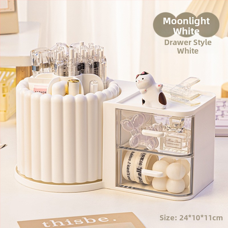 Griezā viss vienā pildspalu turētājs un rakstāmgalda organizētājs, mūsdienīgs minimālisms, liela ietilpība (Materiāli: ABS+PS+PP+HIPS; Pielāgojama; Izdots 2023; Stils: Modernā vienkāršība)