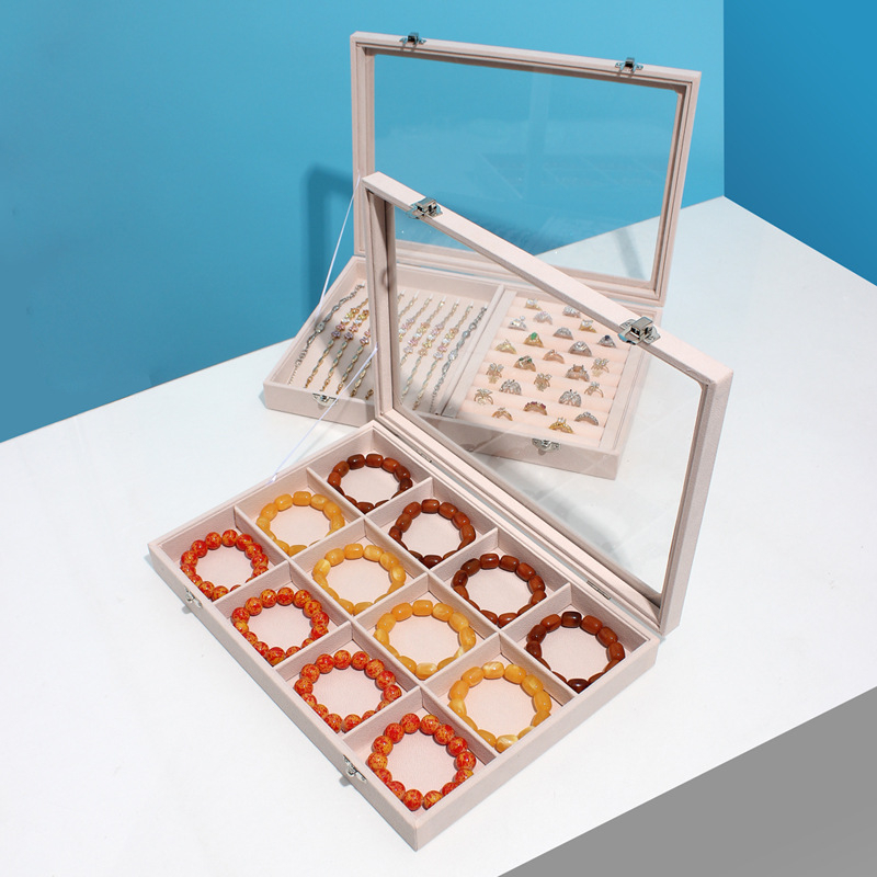 Cutie pentru bijuterii Mengluo, model JZ9703, lemn, stil coreean