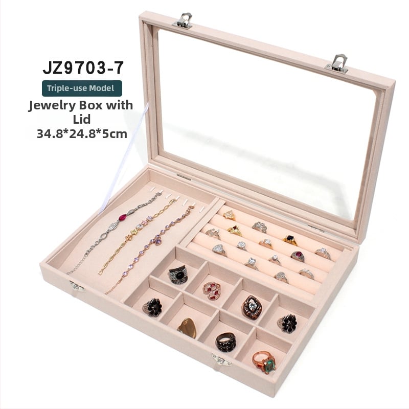 Cutie pentru bijuterii Mengluo, model JZ9703, lemn, stil coreean