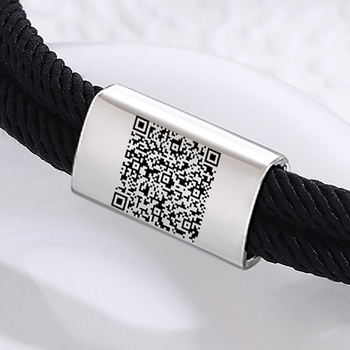 Rozsdamentes acél karkötő, uniszex, geometriai forma, márka Wzysy, lézergravírozás