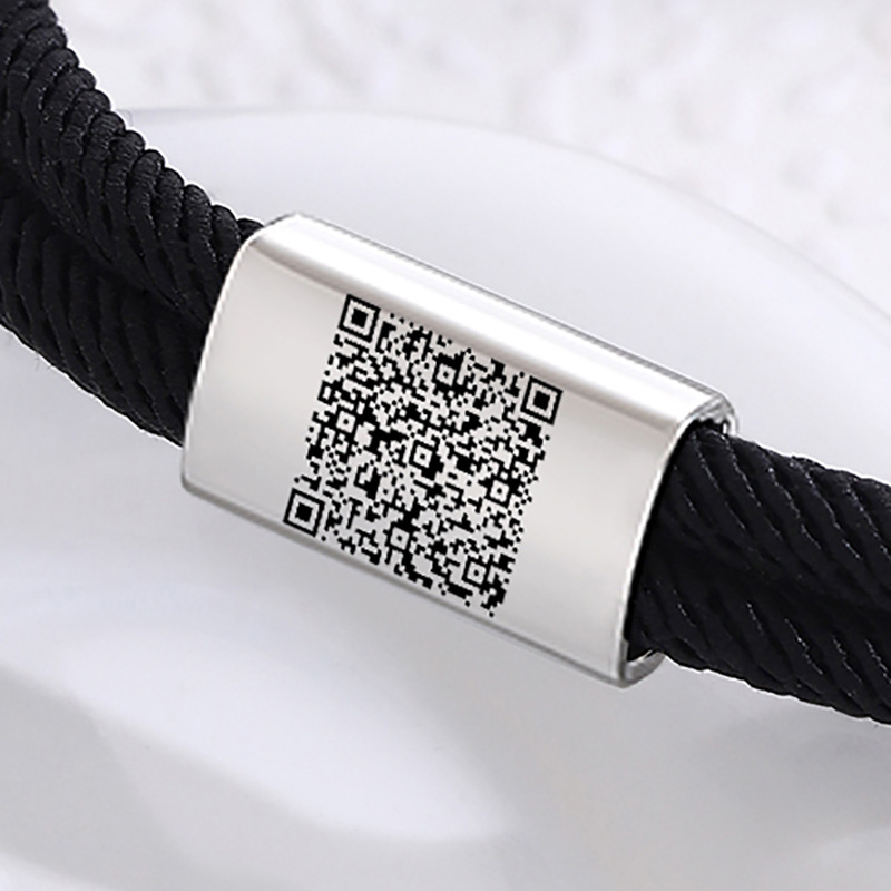 Rozsdamentes acél karkötő, uniszex, geometriai forma, márka Wzysy, lézergravírozás