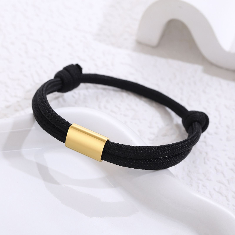 Rozsdamentes acél karkötő, uniszex, geometriai forma, márka Wzysy, lézergravírozás