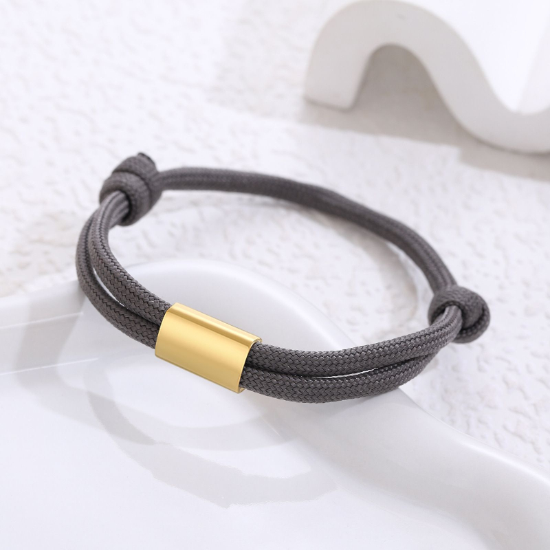 Rozsdamentes acél karkötő, uniszex, geometriai forma, márka Wzysy, lézergravírozás