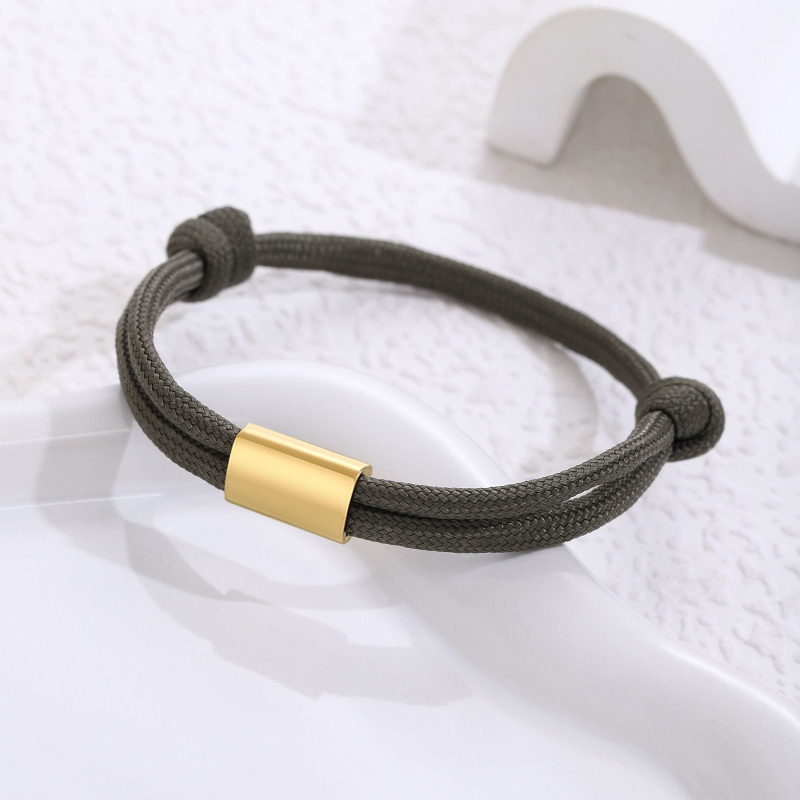 Rozsdamentes acél karkötő, uniszex, geometriai forma, márka Wzysy, lézergravírozás