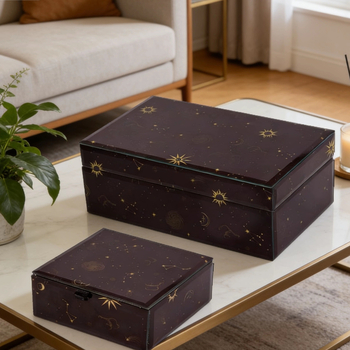 Cutie de bijuterii Jiayue, din sticlă, cu model de nori norocoși, cu un singur nivel, model 001BH24062805E, personalizabil